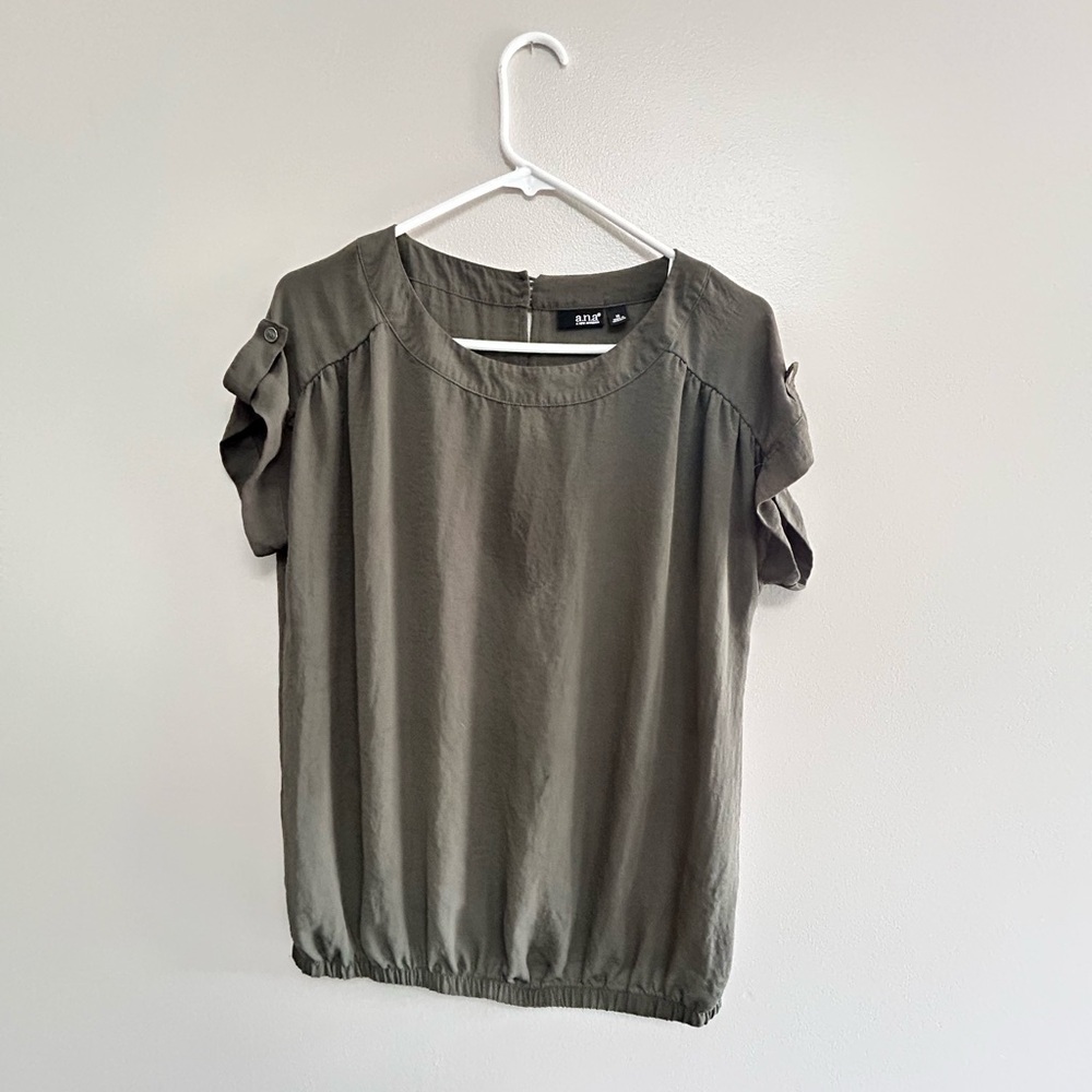a.n.a forest green blouse